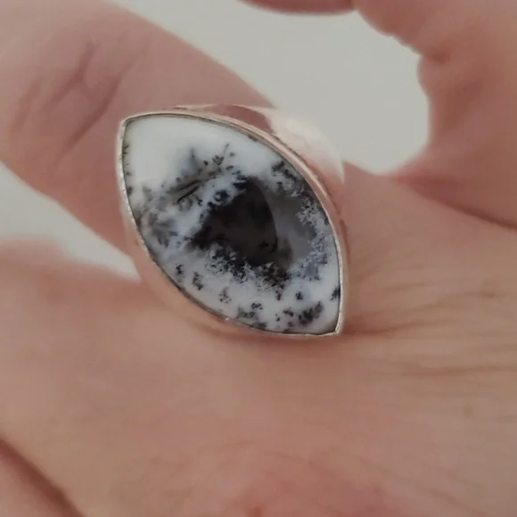 New Men's Dendritic Opal 925 Silver Ring. - Picture 2 of 10